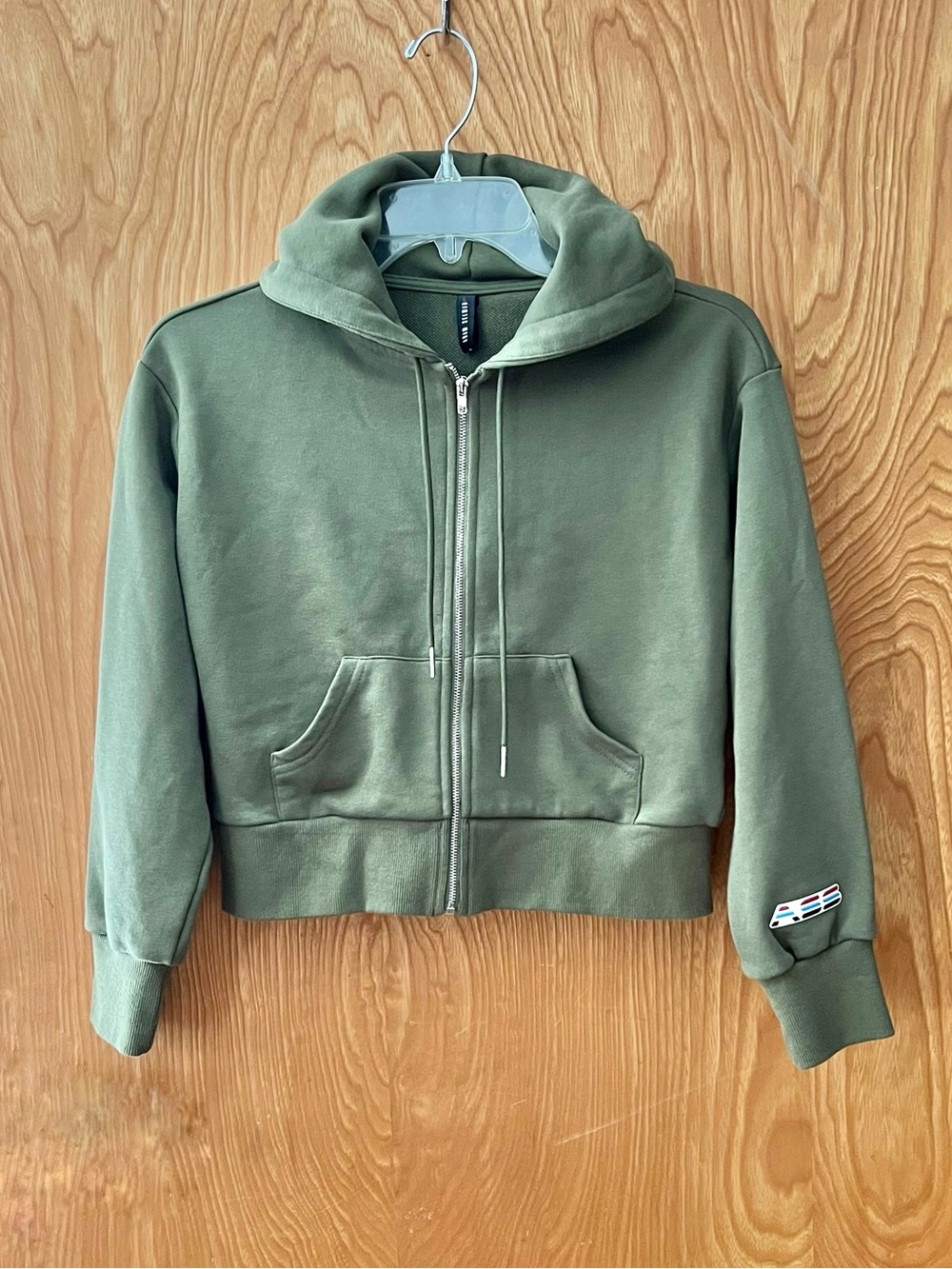 Adam Selman Sport full zip hoodie, olive army green, size small